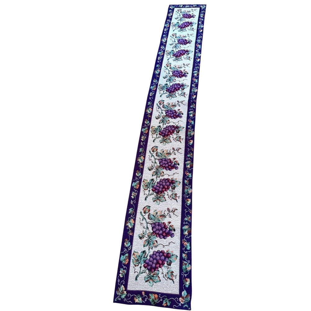 Vintage Grape Vineyard Tapestry Table Runner Tuscan French Country Decor
